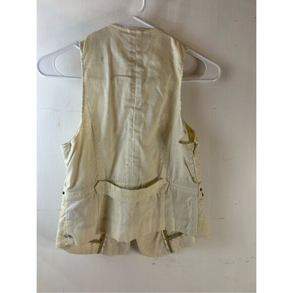 True Meaning Linen M Vest Studs Cream Gray - Picture 6 of 9